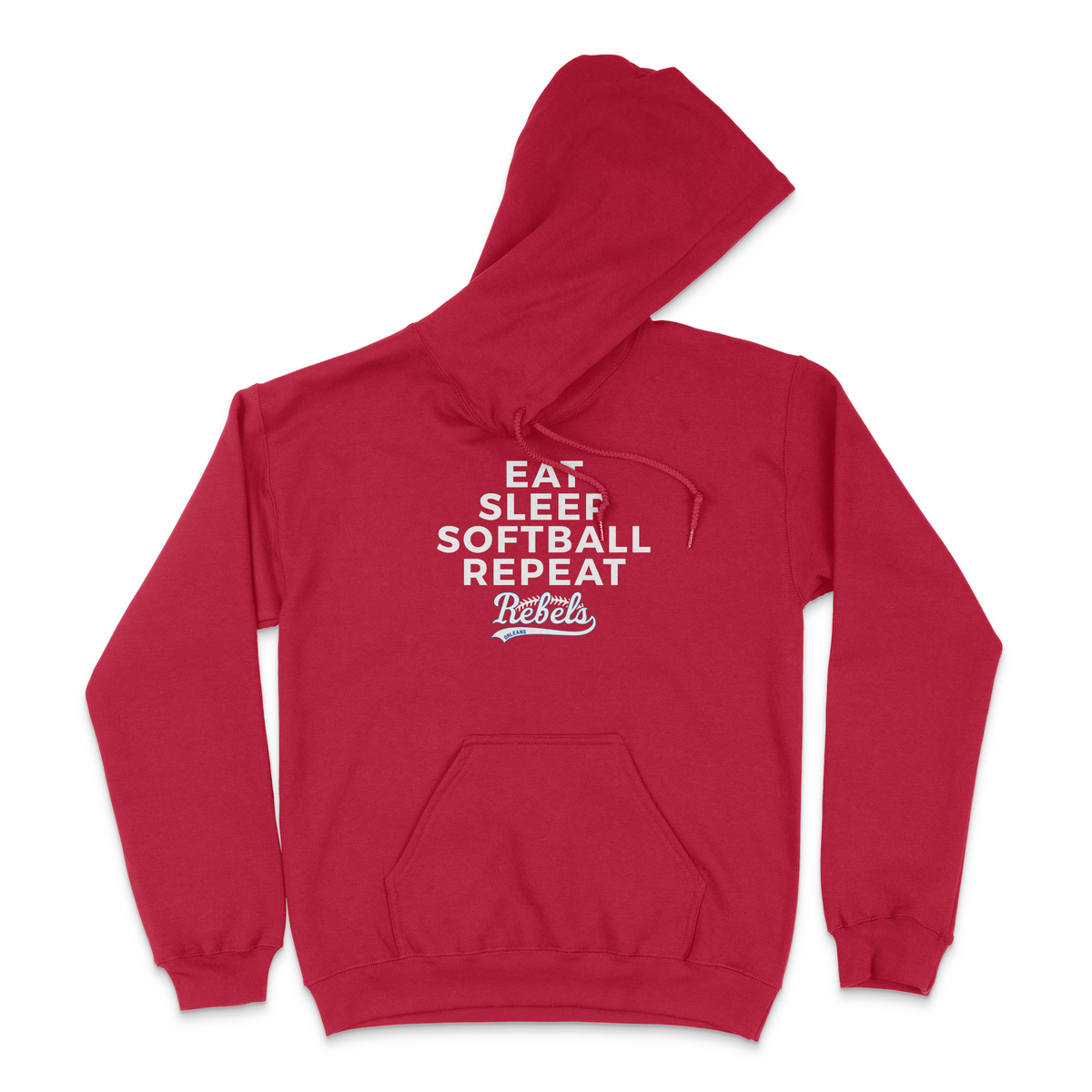 ORLEANS REBELS EAT, SLEEP, SOFTBALL, REPEAT HOODIE