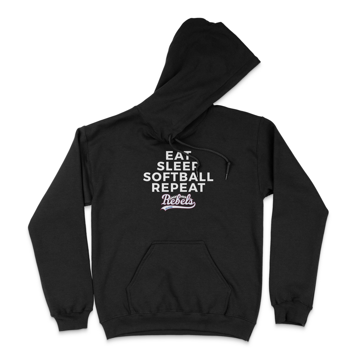 ORLEANS REBELS EAT, SLEEP, SOFTBALL, REPEAT HOODIE